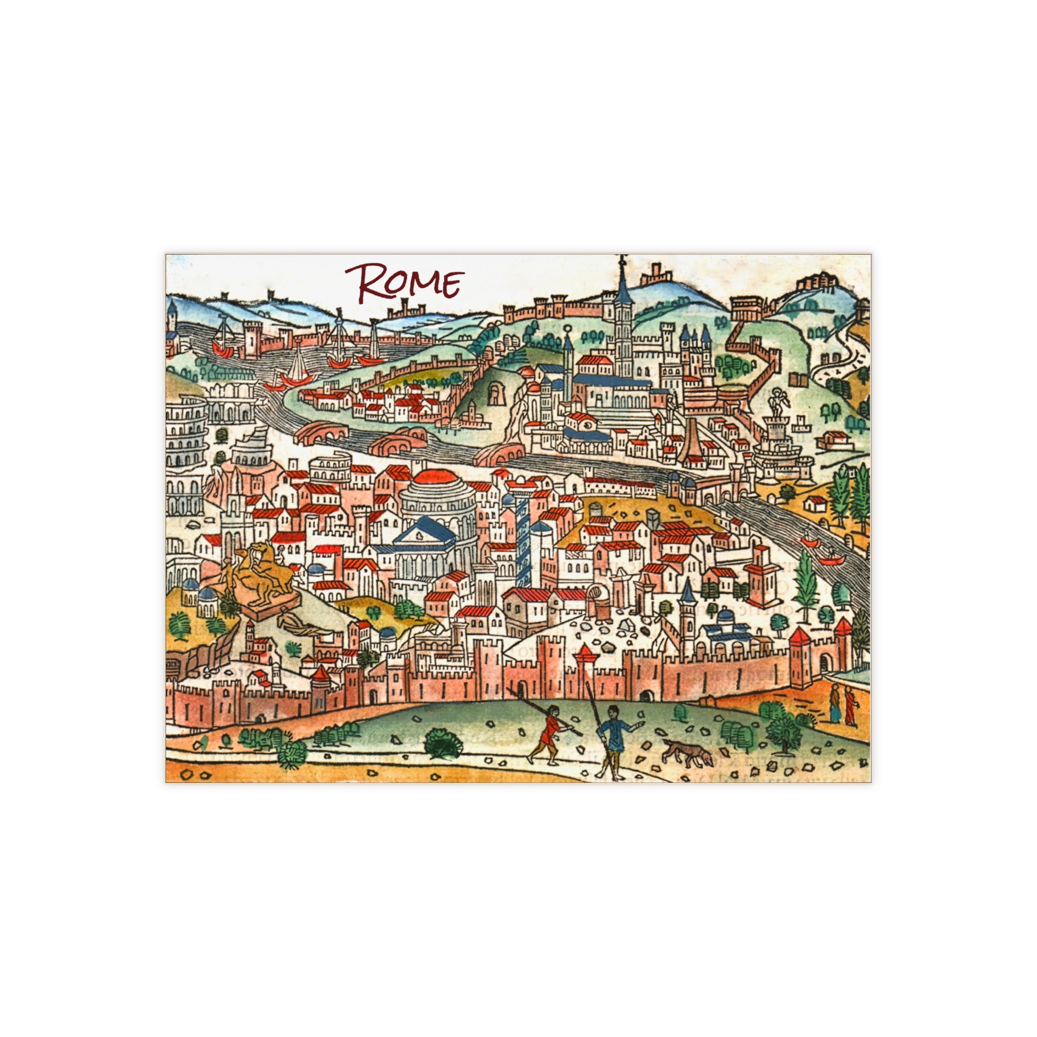 Rome (Roma) Antique-Style City View Print Ceramic Tile