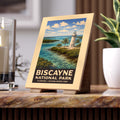 Biscayne National Park Ceramic Photo Tile — Vintage Lighthouse Travel Image