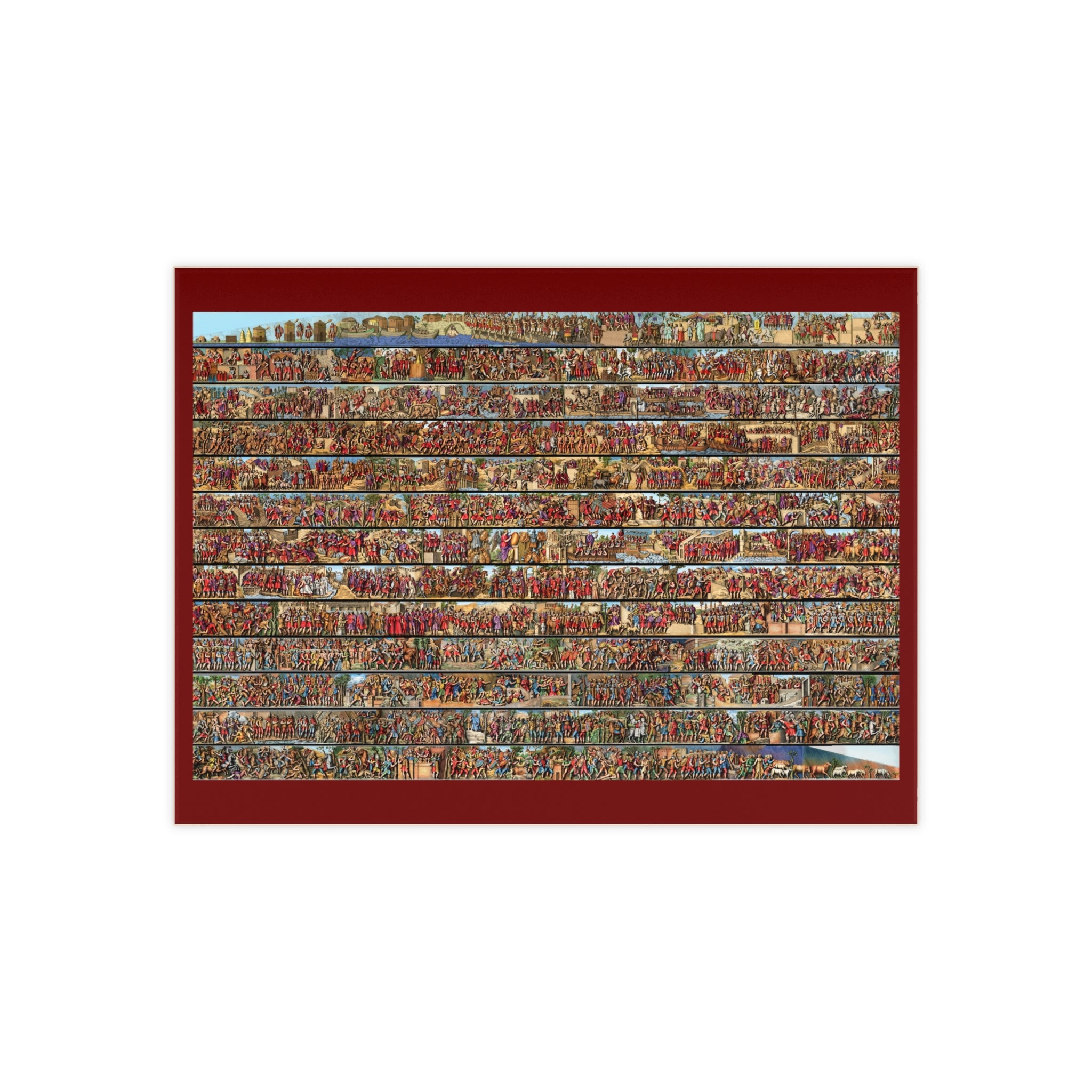 Colorized Trajan's Column Engravings Depiction Ceramic Photo Tile