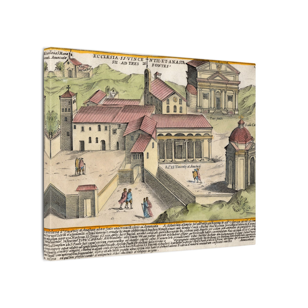 The Church of Saints Vincent and Anastasius at the Three Fountains Historic Canvas Wall Art
