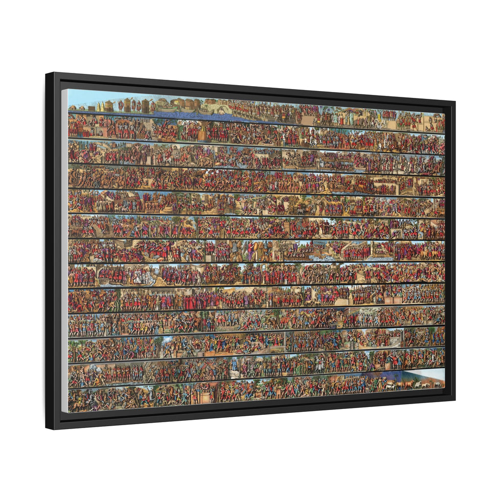 Colorized Depiction of Trajan's Column in Rome Framed Matte Canvas