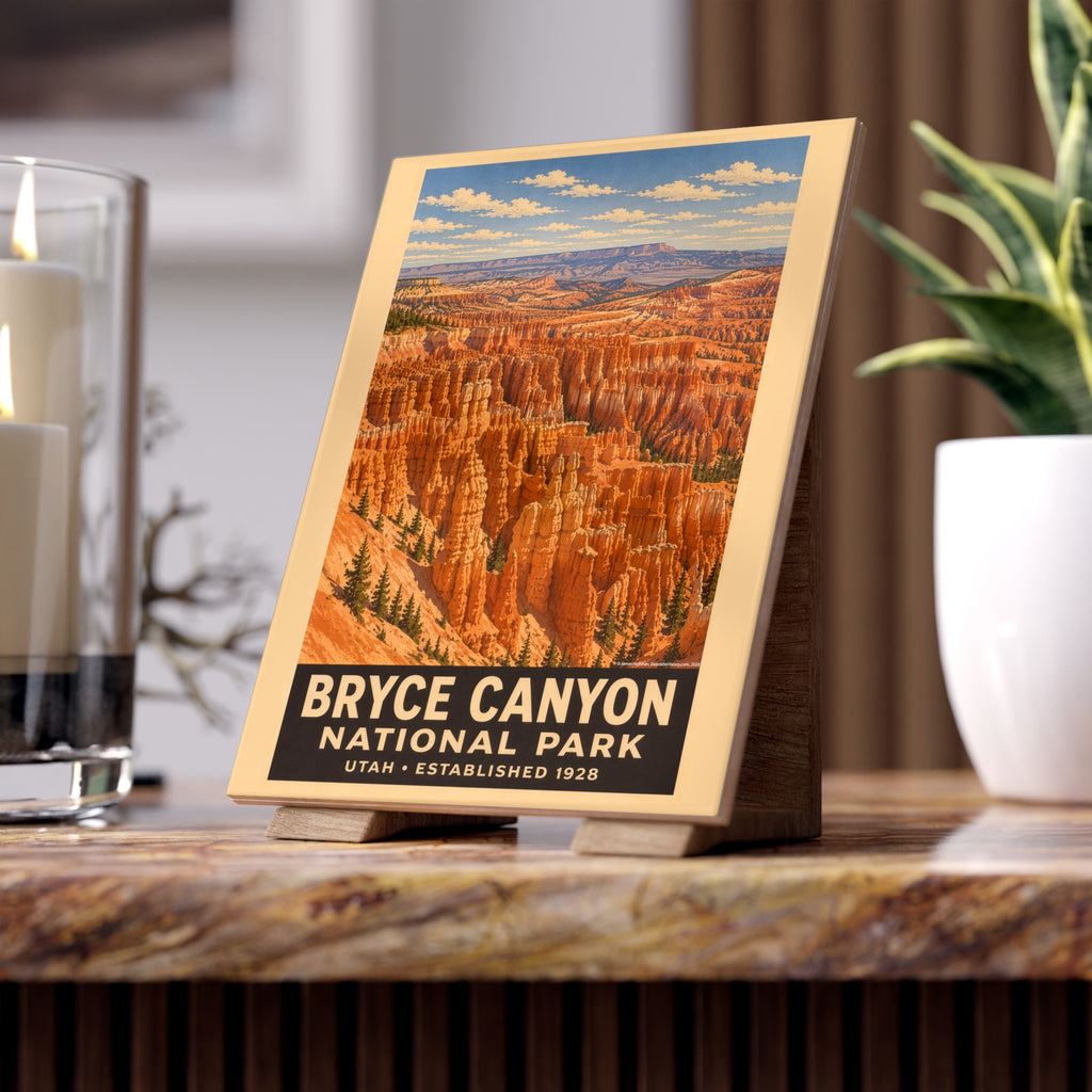 Bryce Canyon Ceramic Photo Tile — Vintage National Park Poster