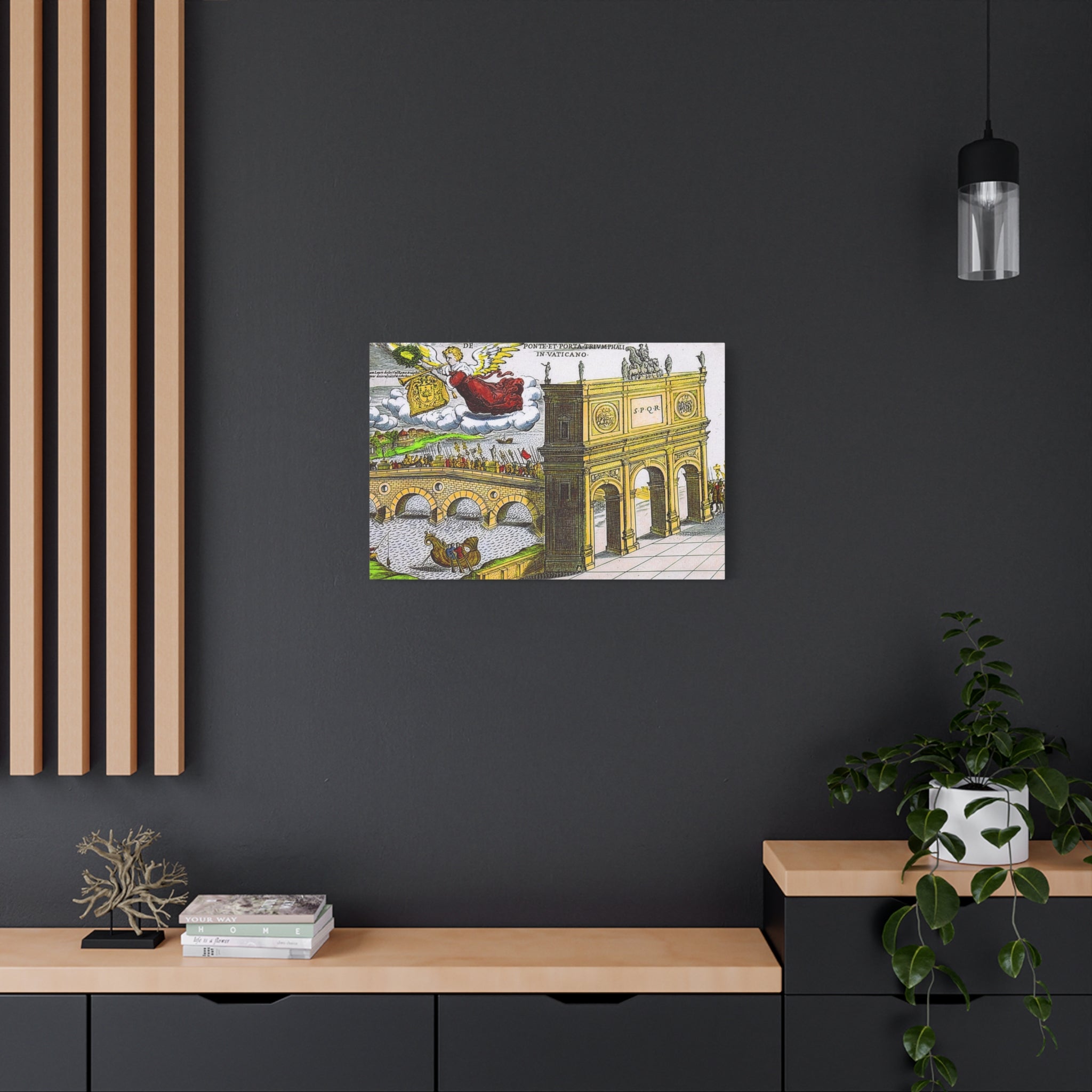 Ancient Rome Arch Illustration Matte Canvas