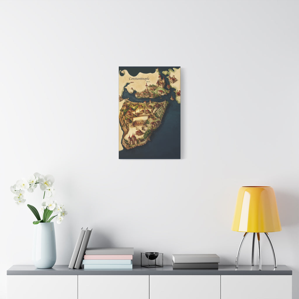 Constantinople Vintage Map Matte Canvas Print — Stretched 1.25"