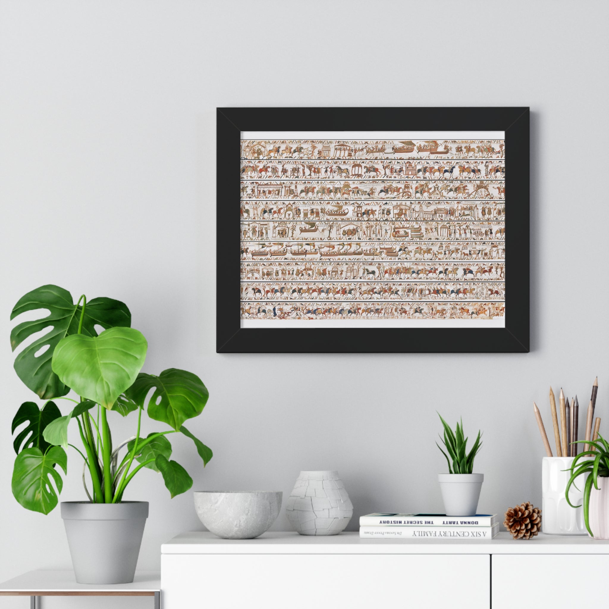 The Bayeux Tapestry (Complete Panorama) Framed Art Poster | Illustration of Norman Conquest Print