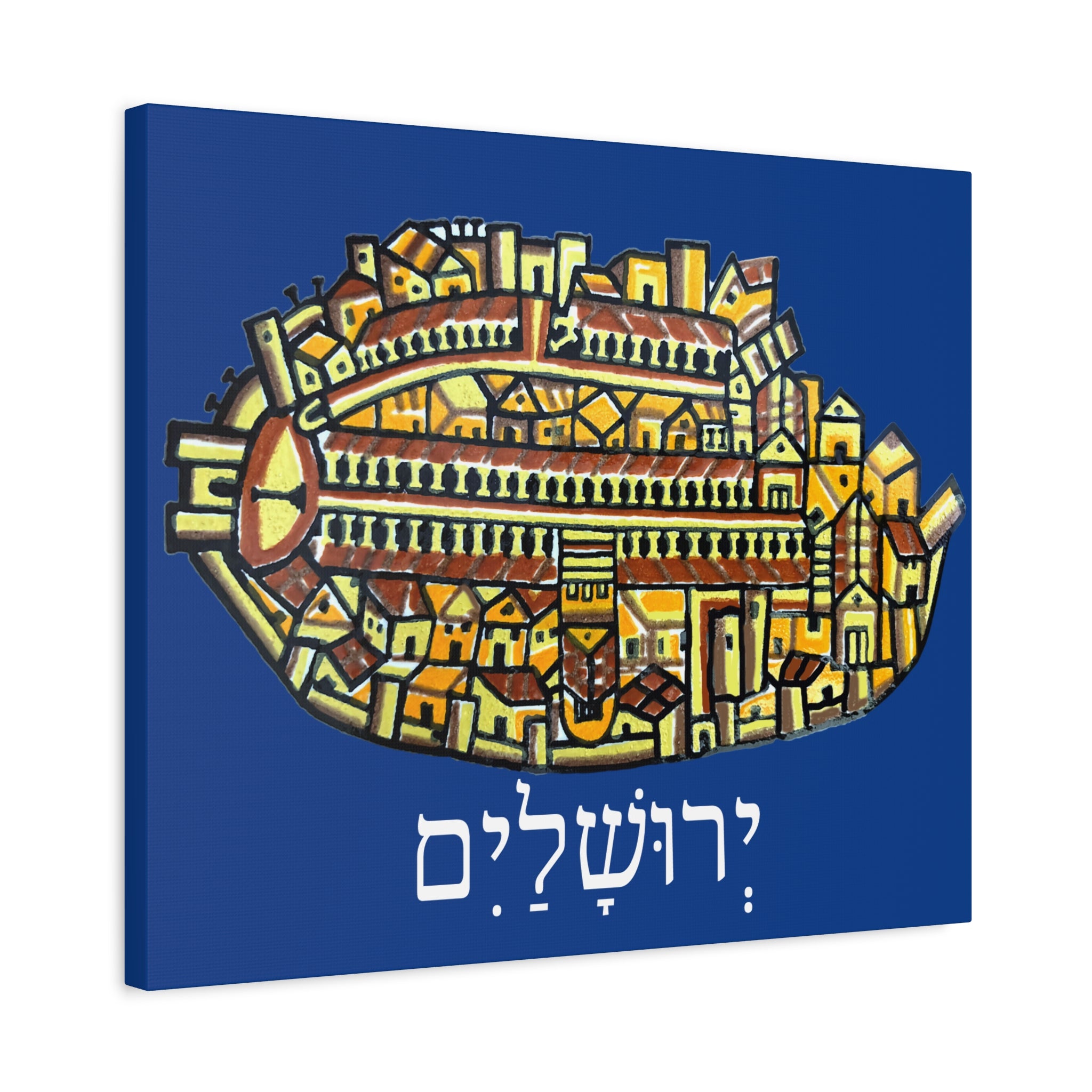 Jerusalem Madaba Map Stretched Canvas Art