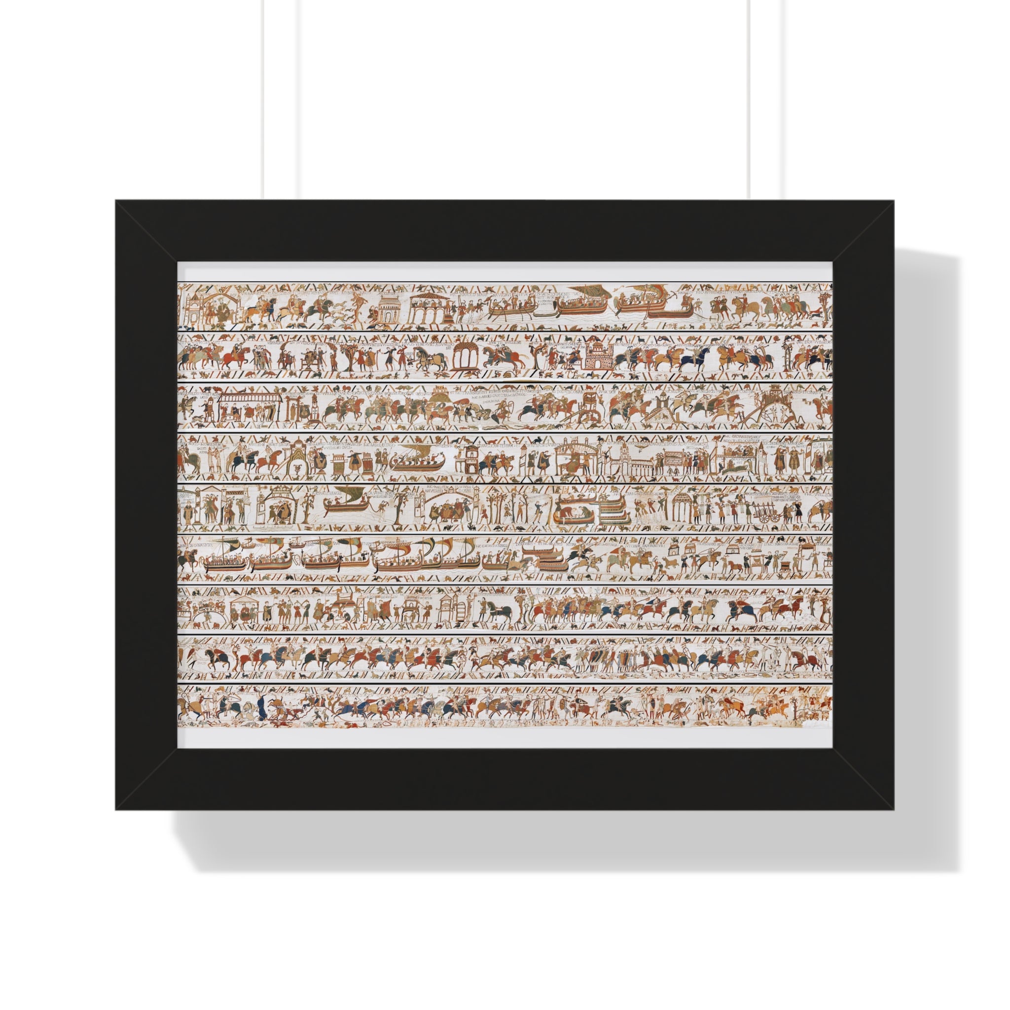 The Bayeux Tapestry (Complete Panorama) Framed Art Poster | Illustration of Norman Conquest Print